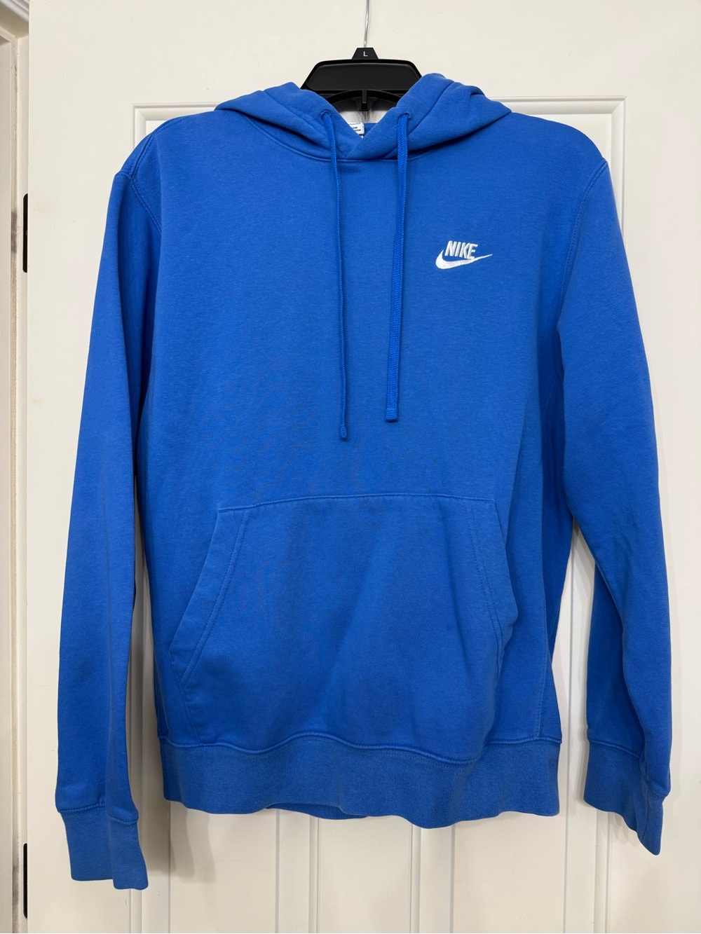 Nike Royal Blue Pullover Hoodie with White Logo